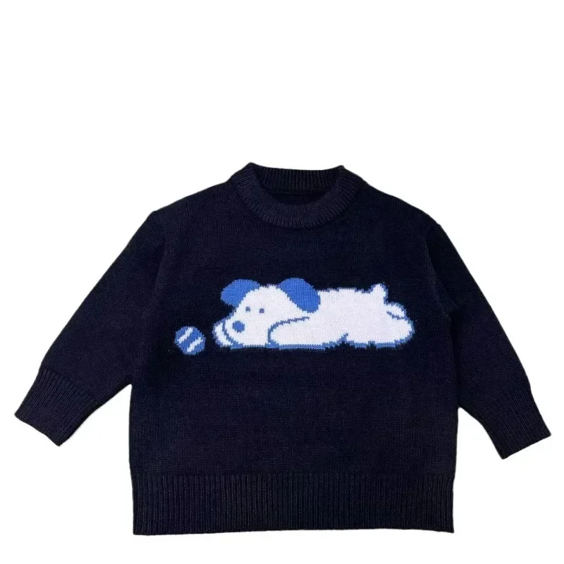 Корейский вязаный свитер для маленьких мальчиков и девочек зима 2024 милая