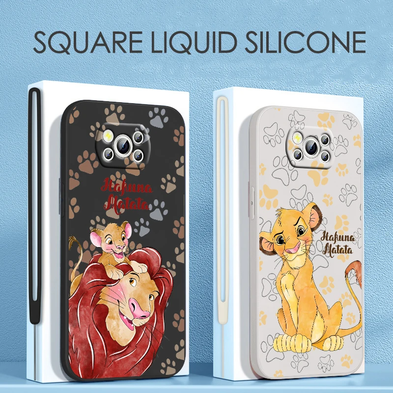 

Disney Lion King Simba For Xiaomi POCO C50 C40 X4 M5S F4 M4 X3 F3 M3 C3 Pro GT NFC 4G 5G Liquid Rope Silicone Phone Case