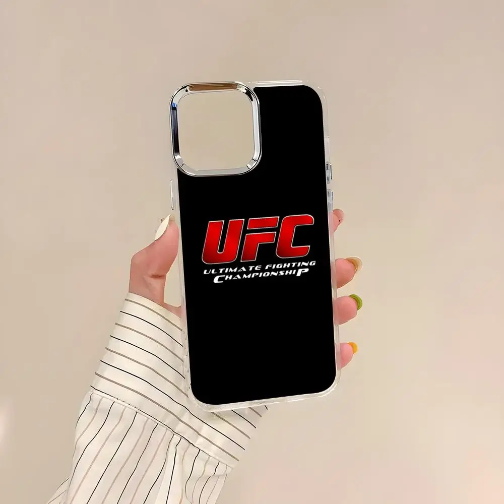 Фото Чехол для телефона с логотипом UFC для iPhone 17 Air 16 15 14 13 12 11 Pro Pro Max Plus, прозрачный, мягкий №2