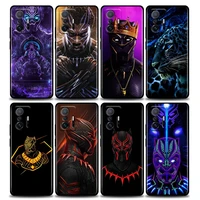 phone case for xiaomi mi 11i 11 12 11x 11t case poco x3 nfc m3 pro f3 gt m4 silicone capa fundas cover black panther marvel