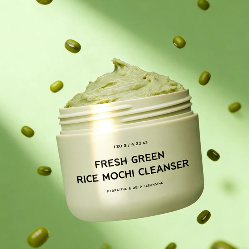 Фото Очищающее средство для лица Rice Mochi Green Bean, глубоко очищающий и увлажняющий скраб для контроля жирности пор, корейская косметика №4