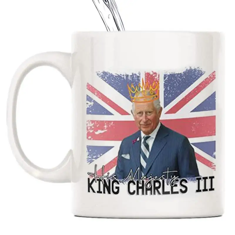 

Кружка Королевского Шарля III 2022, белая забавная кофейная чашка Sarcasm, рождественские подарки для детей и взрослых, Бог, спасение короля, 11 унци...