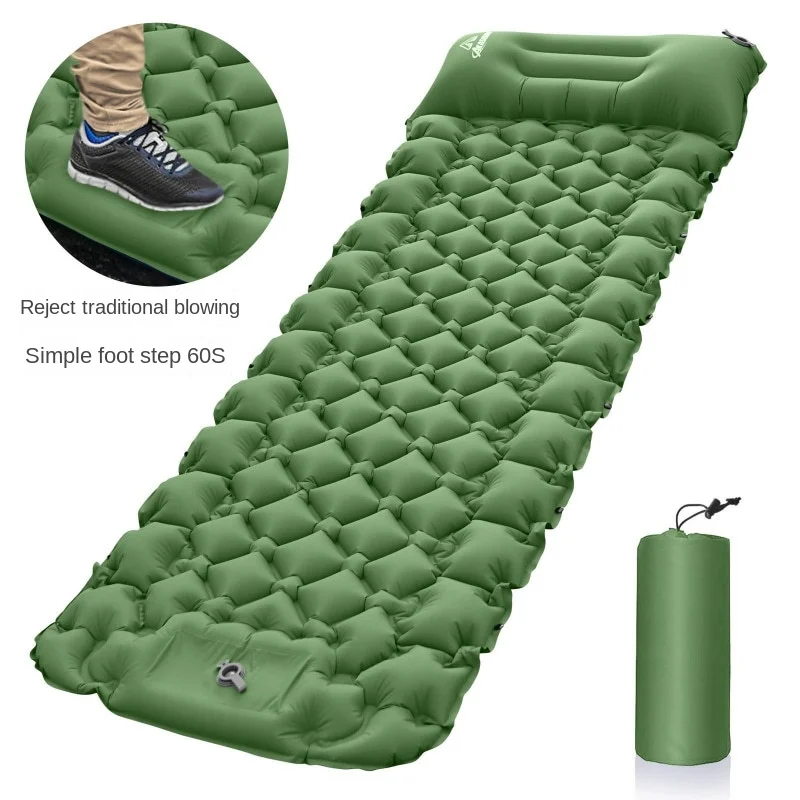 Thicken Camping Outdoor Ultralight Mattress Inflatable Sleeping Pad with Built-in Pillow & Pump Air Mat for Hiking Backpacking