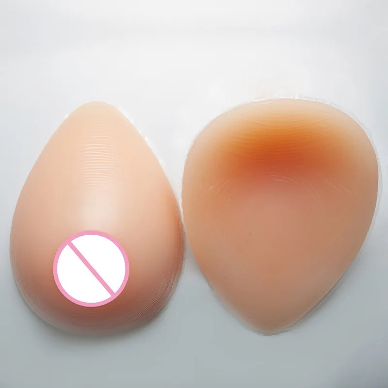 800g Silicone Breast Forms Artificial Fake Breasts Realistic Pseudo-breast Postoperative Transvestite Breast Cover Adhesive Bra