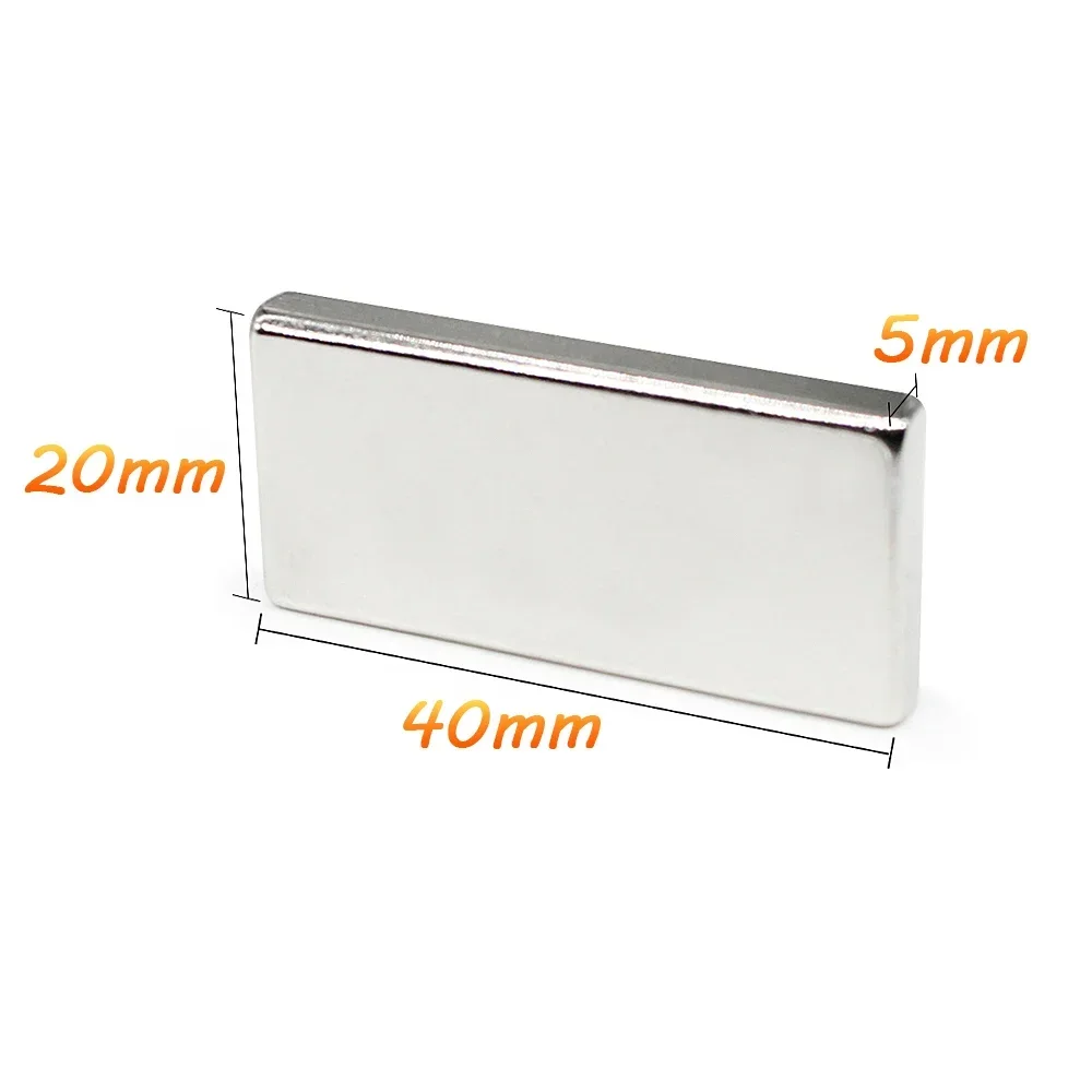 1/2/5/10/15 шт. 40x20x5 мм квадратный редкоземельный неодимовый магнит N35 блок мощные