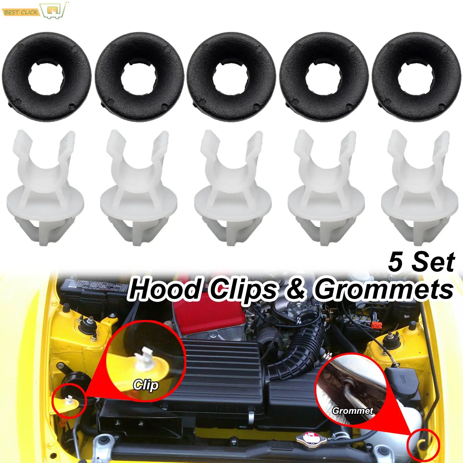 

5 комплектов, крепежный зажим для капота Honda Accord CR-V Civic, Acura TSX RDX