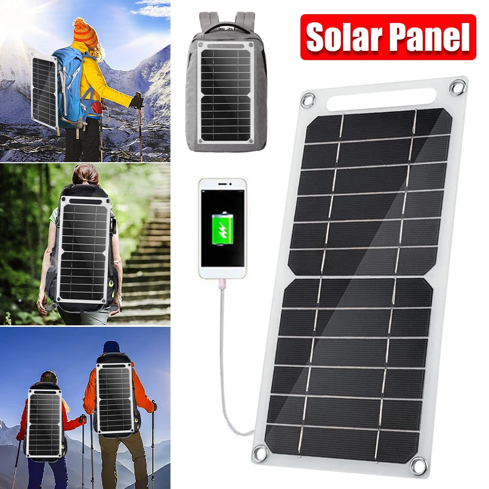 

5V 6W USB Solar Panel Outdoor Waterproof Hike Camping Portable Cells Power Bank Battery Solar Charger For Mobile Phone Dropship