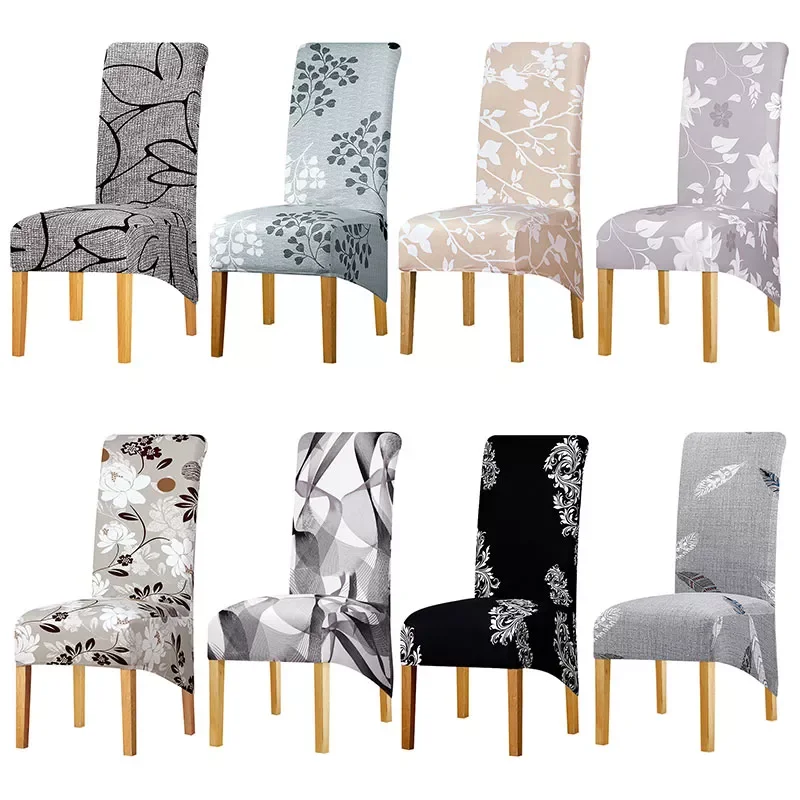 

Чехол на стул с принтом размера XL, эластичные моющиеся чехлы на стулья с высокой спинкой для рождественской столовой, отеля, вечеринки