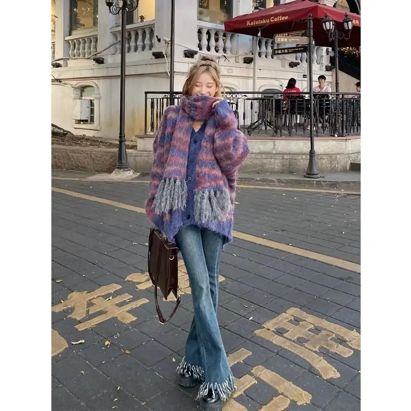 Новое поступление 2023 женские розовые свитера корейские милые кардиганы с