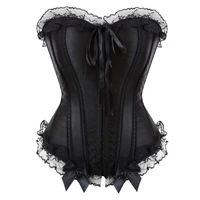 women vintage lace corset top overbust burlesque bustier lingerie sexy brocade waist slim body shaper corsets plus size korset