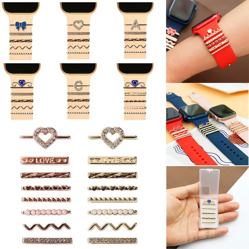 Браслет для Apple Watch металлические подвески декоративное кольцо-брошь силиконовый