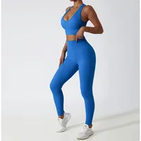 2PCS Women's Sportswear Yoga Set Workout Clothes Athletic Wear Sports Gym Legging Seamless Shorts Fitness Bra Crop Top Yoga Suit