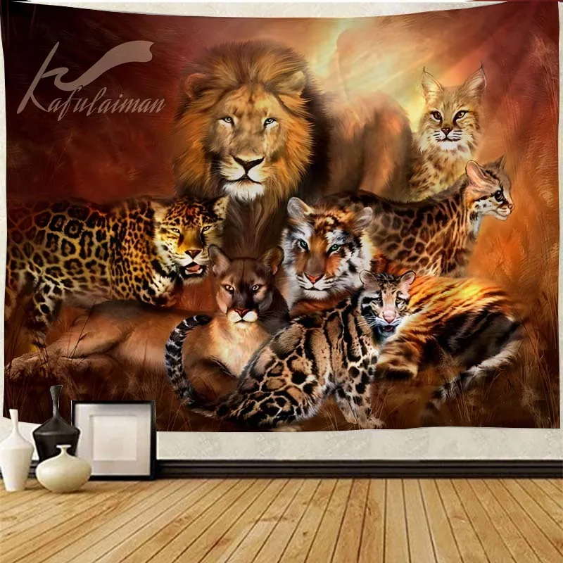 

Tiger Tapestry Lion Culture Home Decor Gift Animal Bedroom Living Room Wall Art Tapestry Aesthetics