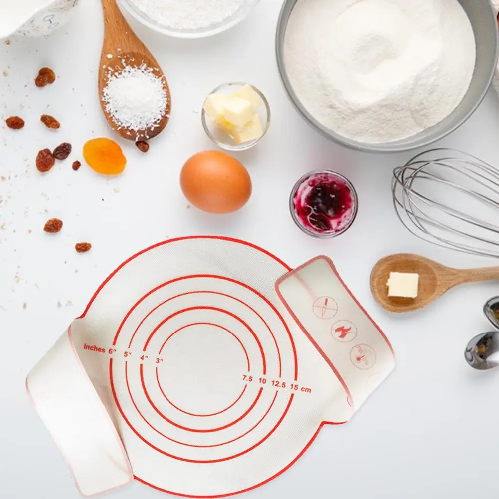 

Red Useful Dishwasher Safe Pastry Mat Anti-deformed Baking Mat Easy to Clean Kitchen Tools