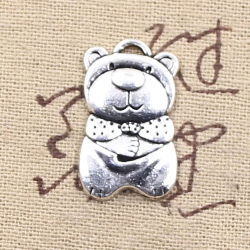 10 шт., подвески в виде медведя, 27x16 мм