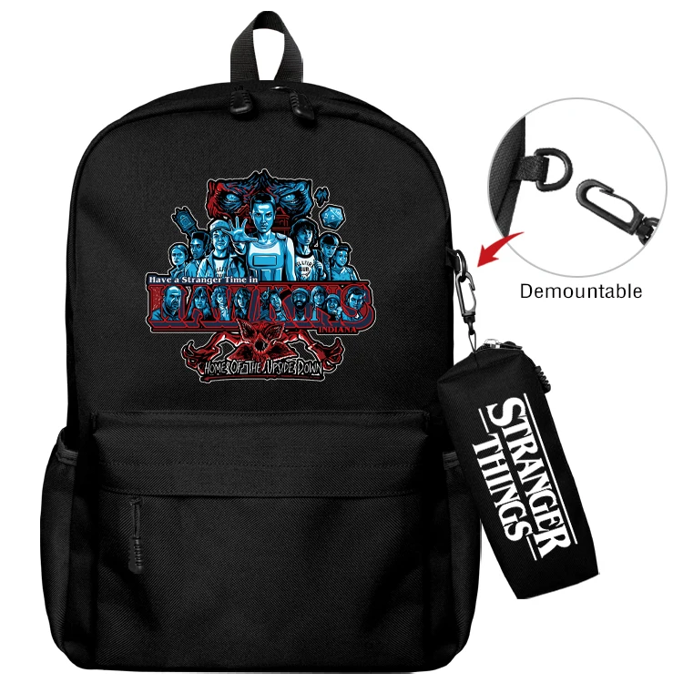 

Anime Stranger Things 4 Backpack Students School Bags Teenager Laptop Backpack Women Men Travel Rucksack