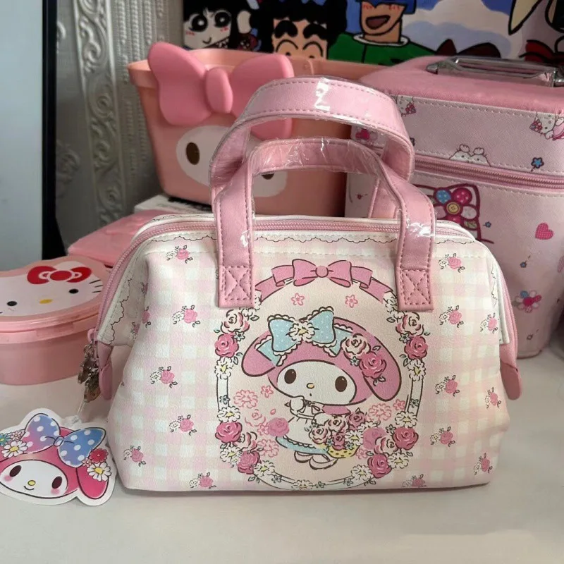 

Kawaii Sanrio Anime My Melody Exquisite Cute Cartoon Pattern Large Capacity Storage Portable Makeup Bag Gifts for Girls