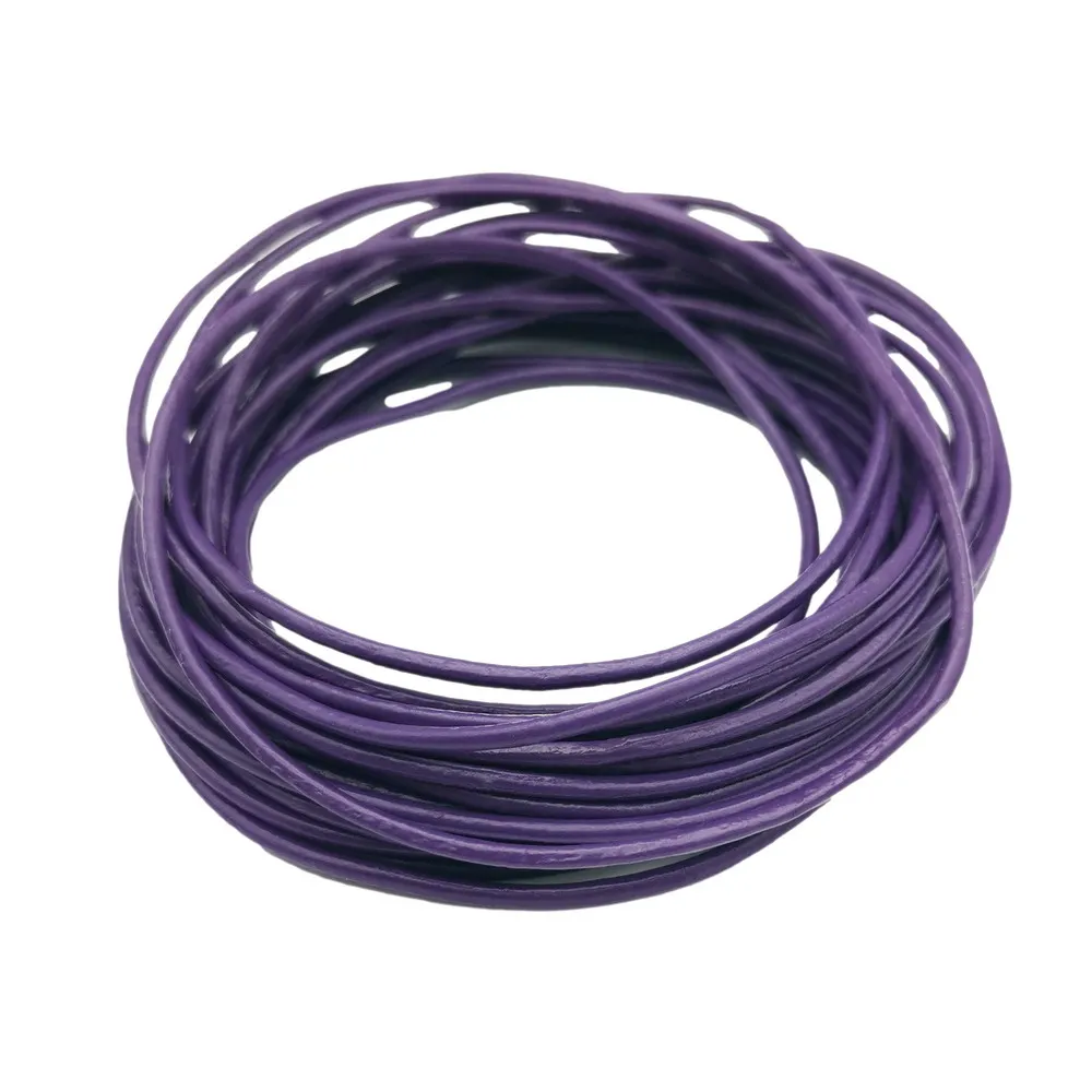

Aaazee 5 Yards 2mm Round Genuine Cow Hide Purple Leather Strands, Real Cord RLG2M240