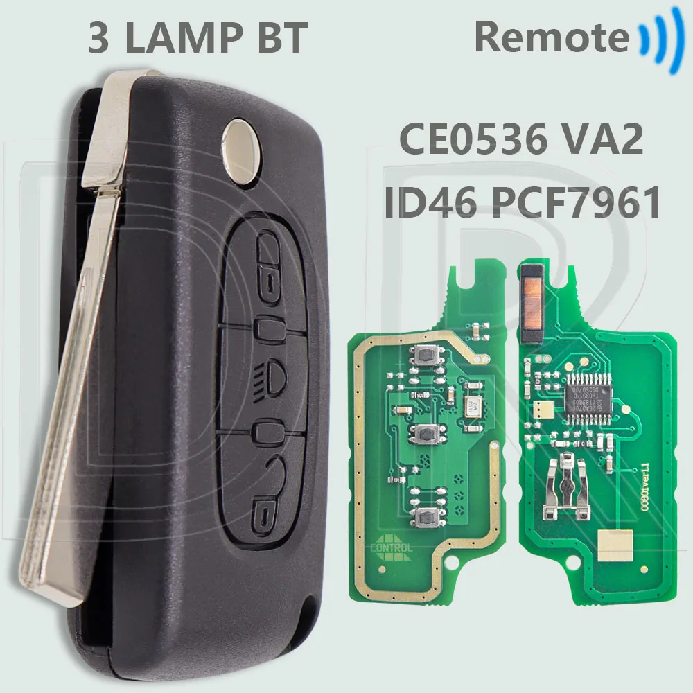 

DR CE0523 ID46 PCF7941 CE0536 PCF7961 433ASK/FSK откидной автомобильный дистанционный ключ для Peugeot 207 307 308 408 Citroen C1 C2 C3 C4 C5 Picass