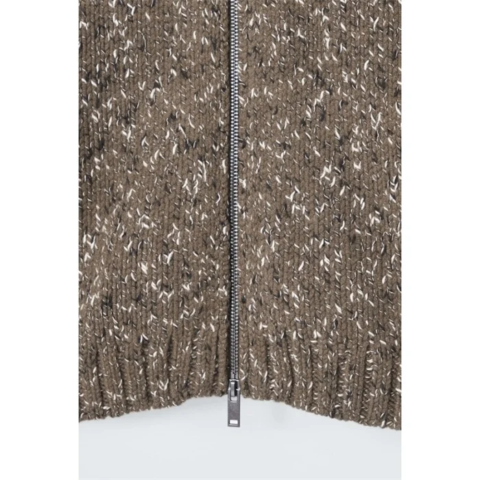 Осень-зима 2023 повседневная версия флисовый кардиган на молнии со смешанной