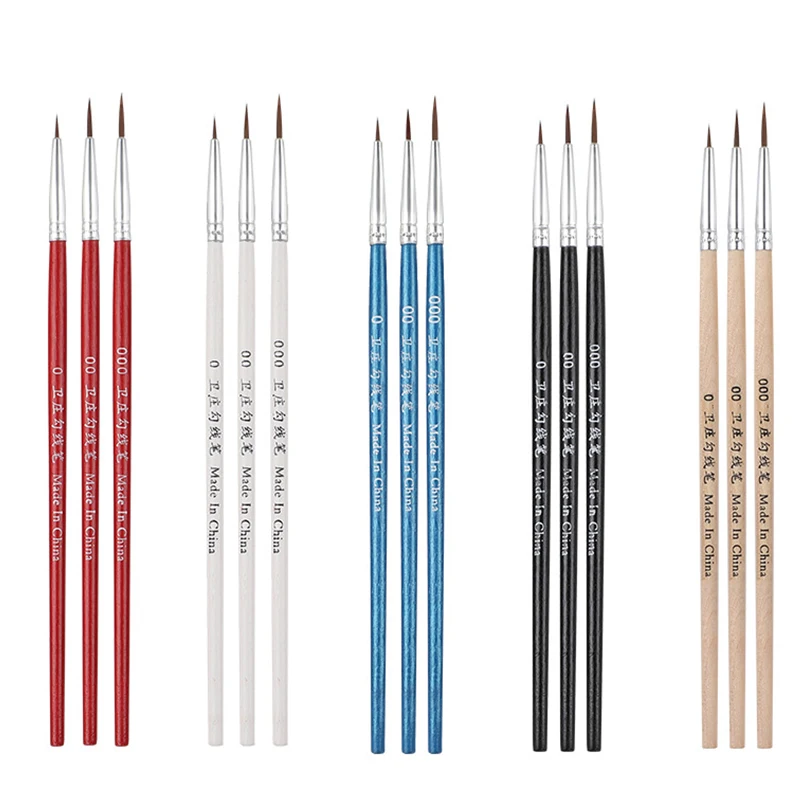 

3/10 шт. тонкая ручная роспись Тонкий крючок линия ручка нейлоновая кисть для волос ручка для рисования художественная Ручка #0 #00 #000 краска