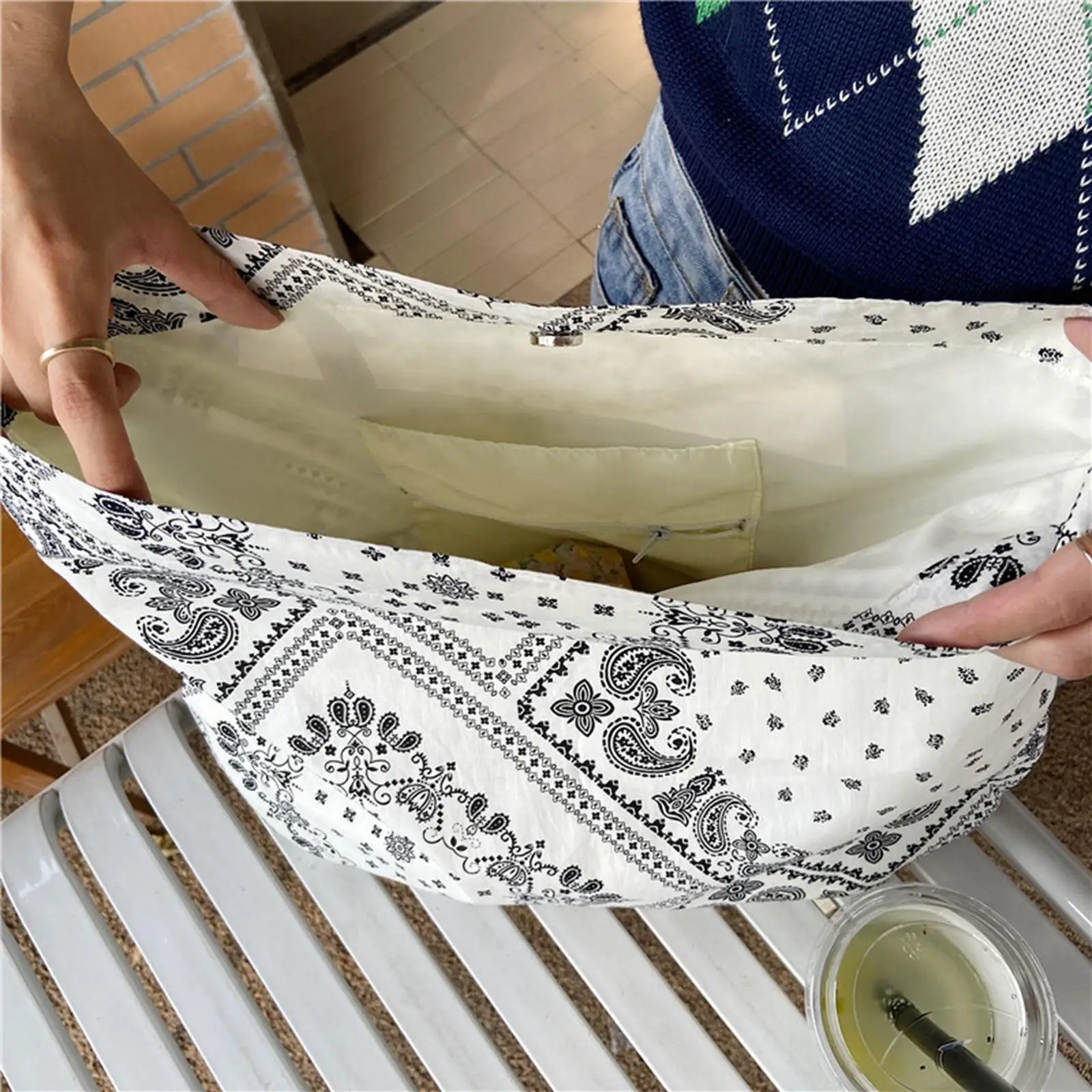 

Versatile Shoulder Bag Tote Large Capacity Lady Crossbody Bag Canvas Black