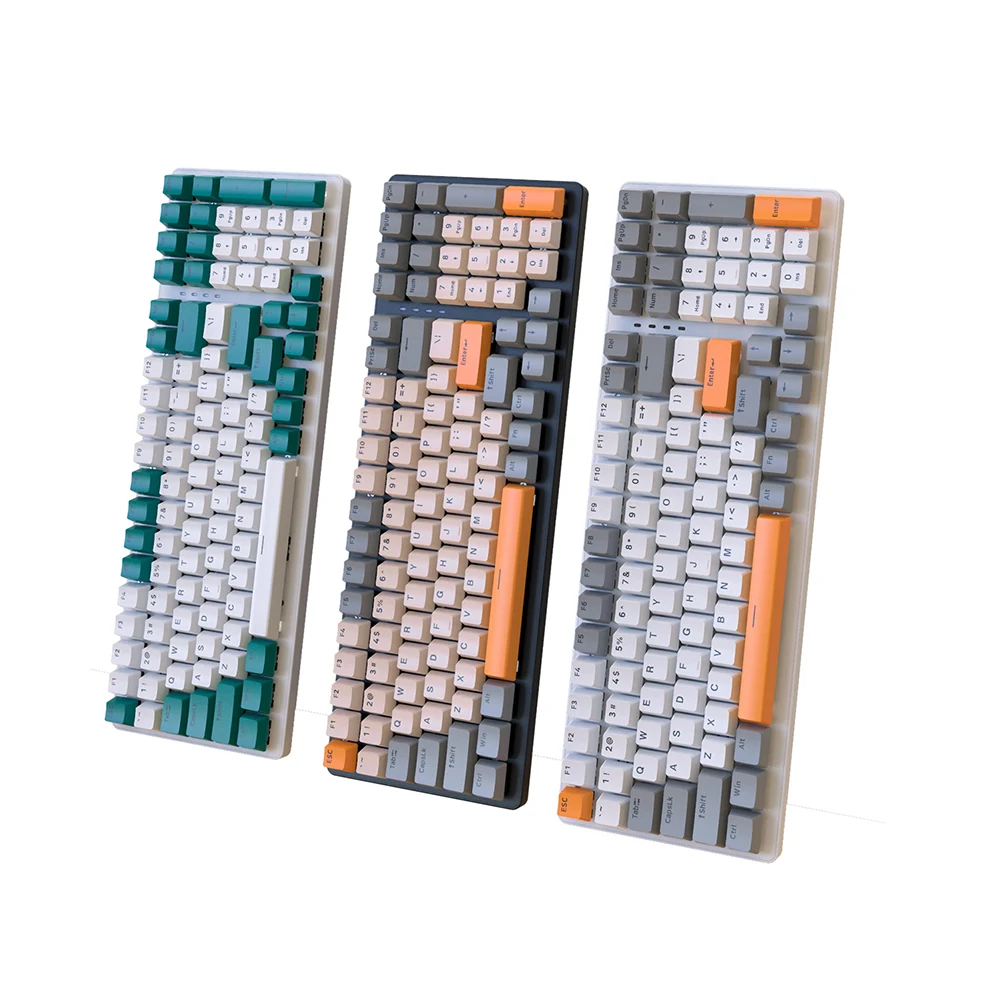 

100 Keys NKRO Blue / Red Switch Computer Mechanical Gaming USB Type-C Wired Keyboard Two-color Injection Keycaps Keyboard