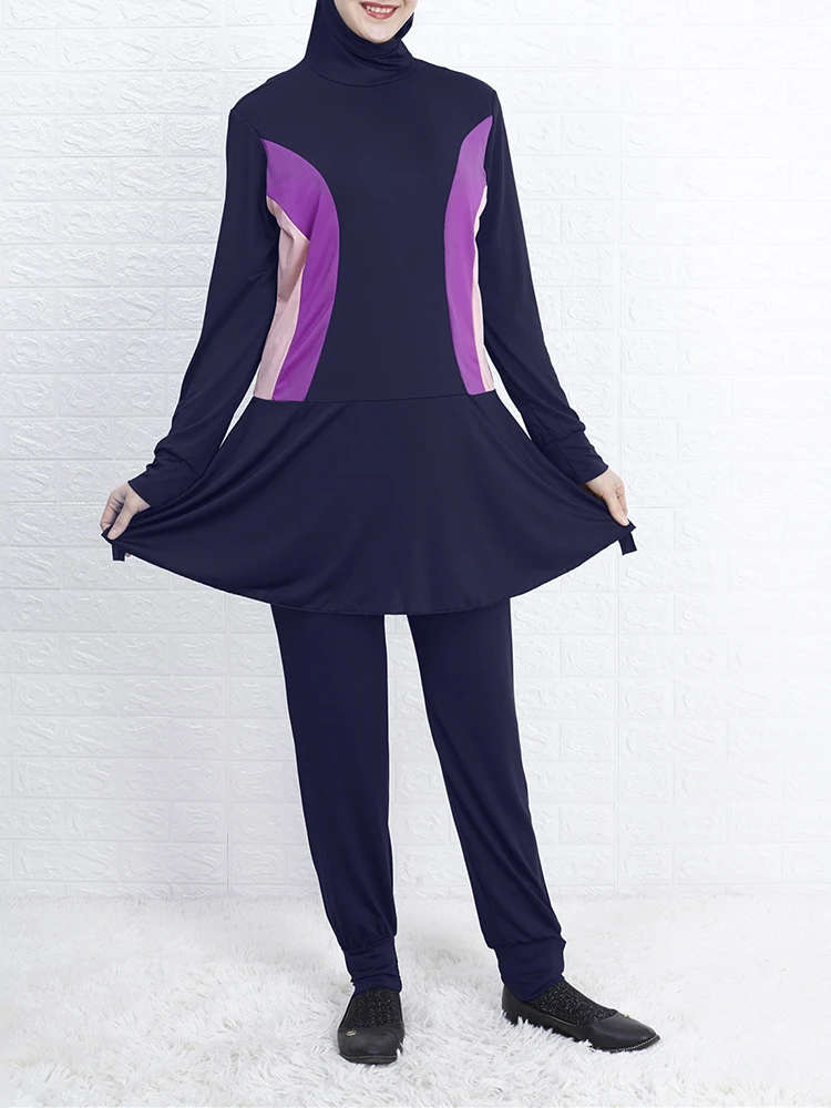 

Women Swimsuit Muslim Set 2 Piece Set Hijab Full Cover Long Sleeve Swimwear Bathing Suit Ladies Muslim Fashion Burkini Islamic