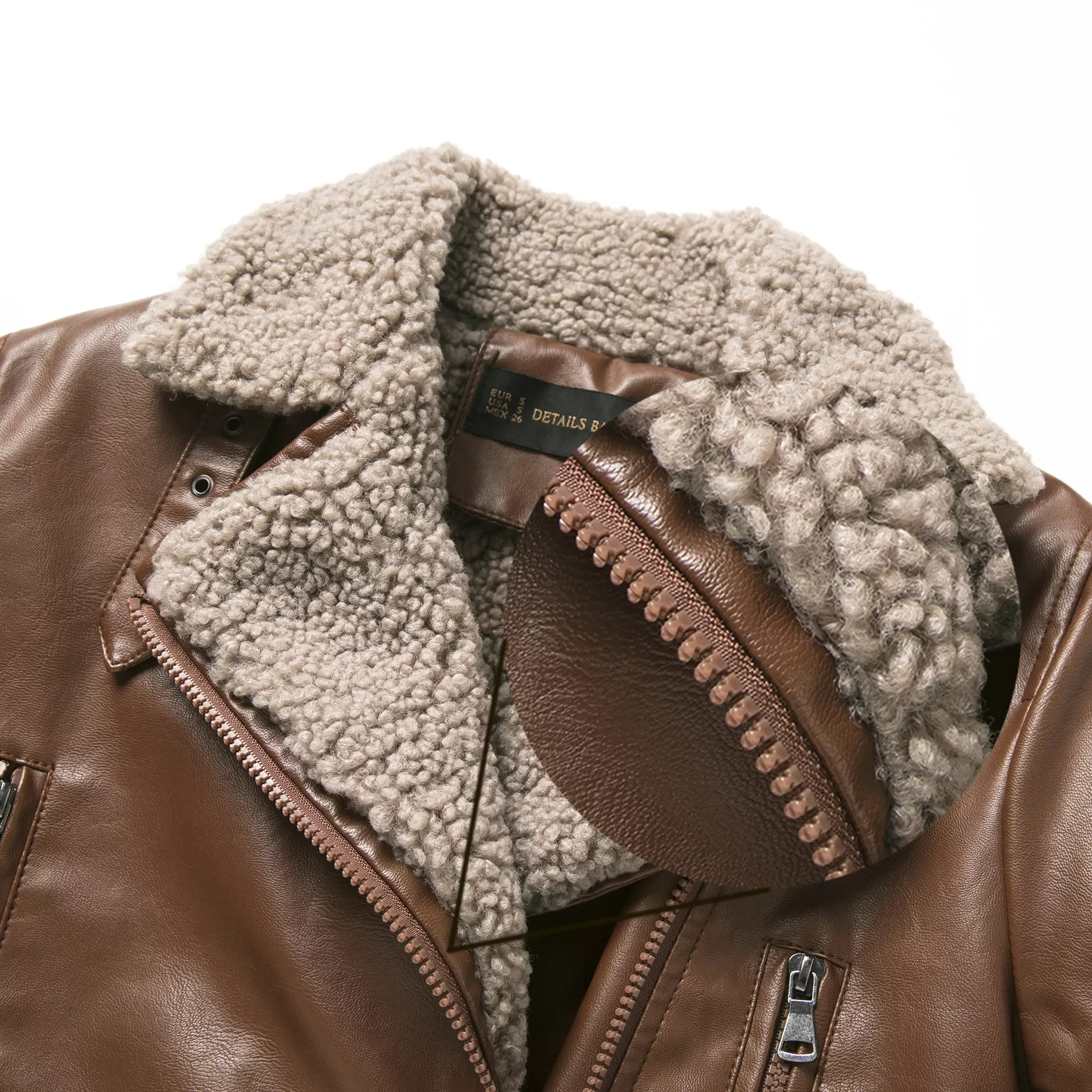 2021 New Women Chic Winter Thick Warm Coffee Faux Sheepskin Leather Teddy Fur Jackets Female Vintage Motor Streetwear Coats Belt enlarge