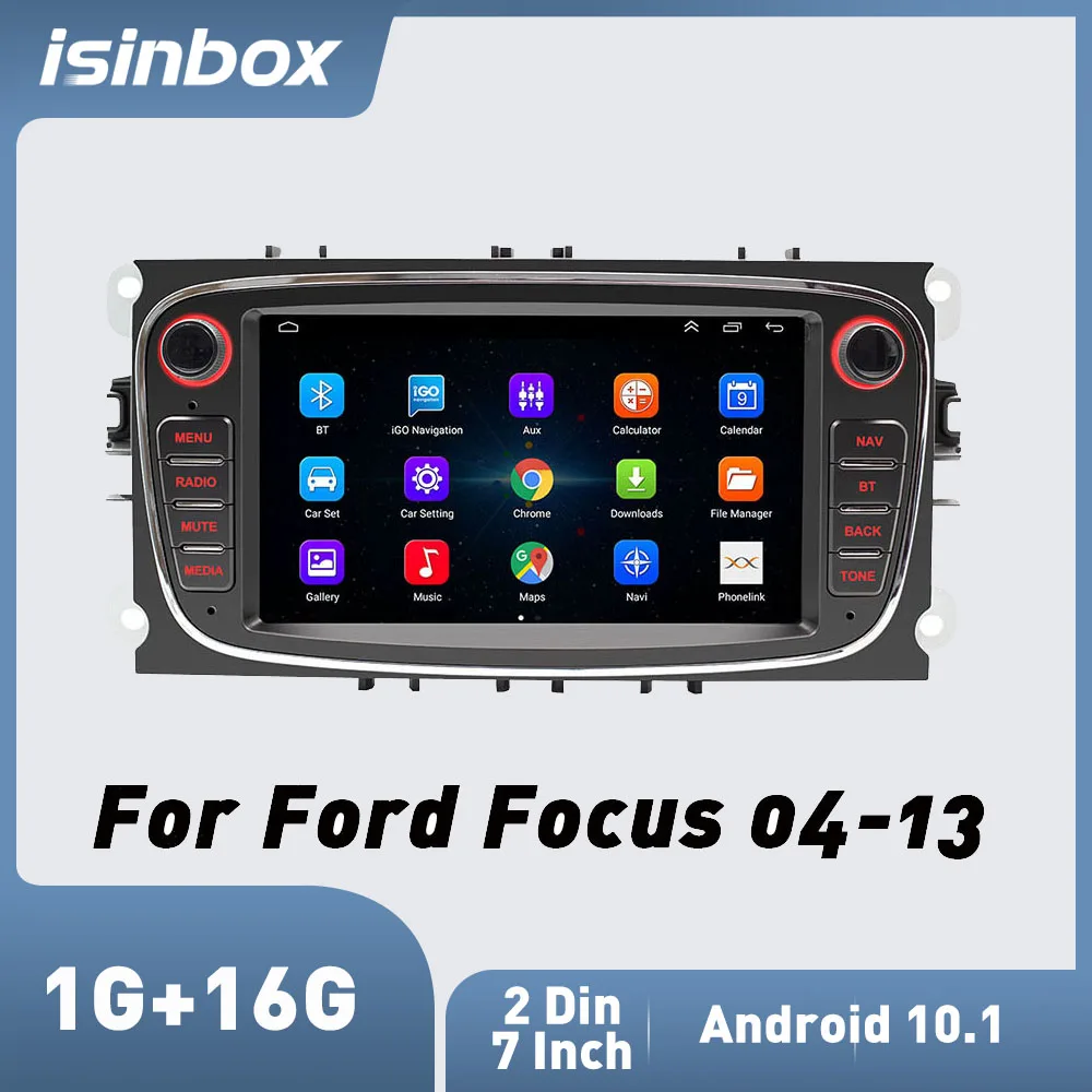 

2 Din Car Multimedia Player 7'' Android Radio For Ford Focus 04-13 1G+16G GPS Navigation Bluetooth Touch Screen Auto Radio