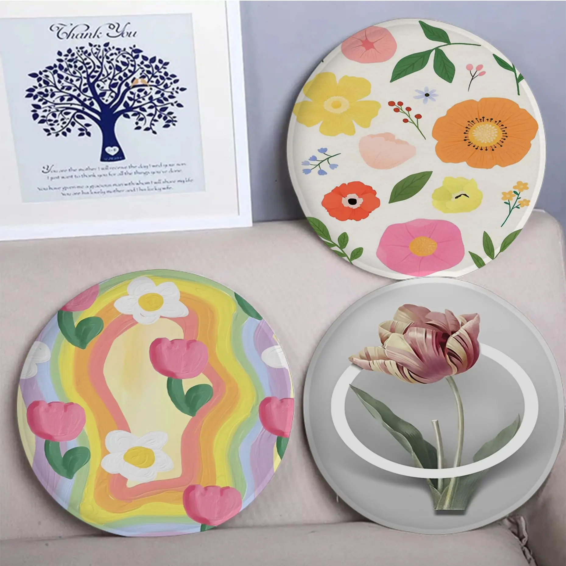 Cushion Circular Decoration Seat For Office Desk Buttocks Pad