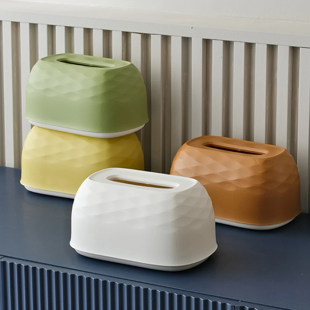 

Simple Water Ripple Tissue Box with Spring Dustproof Toilet Paper Organizer Toilet Paper Storage Box Napkin Box Table Organizers