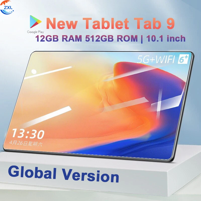 

Global Version Tab 9 Tablet 10.1 Inch 12GB RAM 512GB ROM Tablette Android 11 5G Network GPS 10 Core Tablet PC Phone Tablets Sale