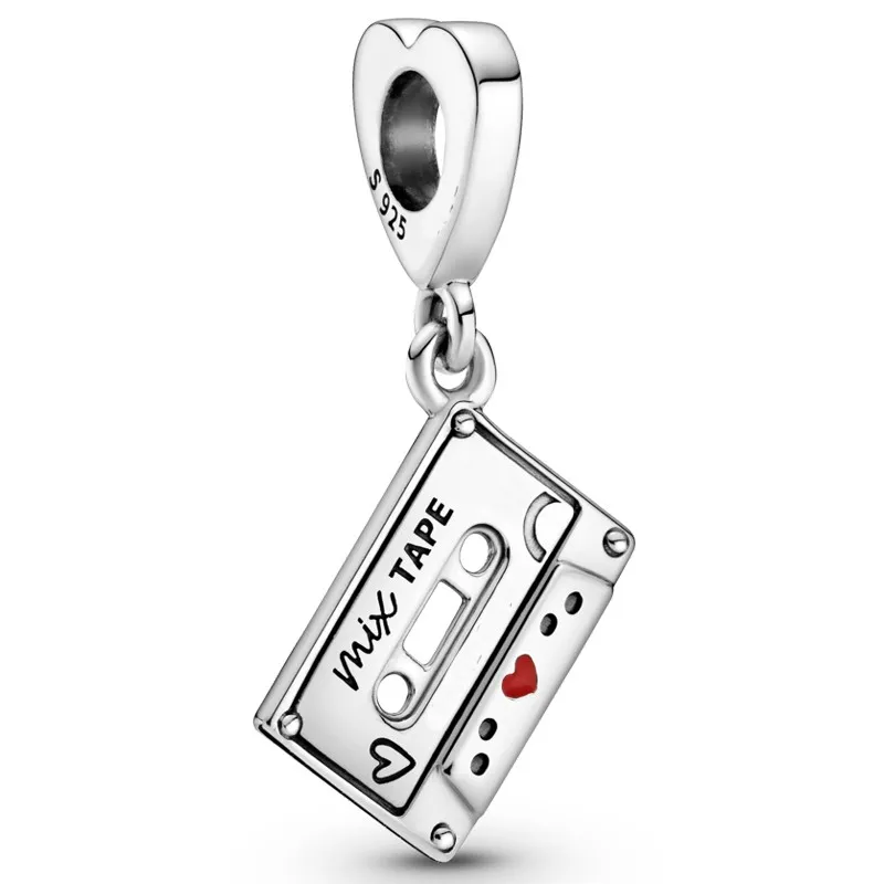 

Original Passions Vintage Cassette Dangle Beads Charm Fit Pandora Women 925 Sterling Silver Bracelet Bangle Jewelry