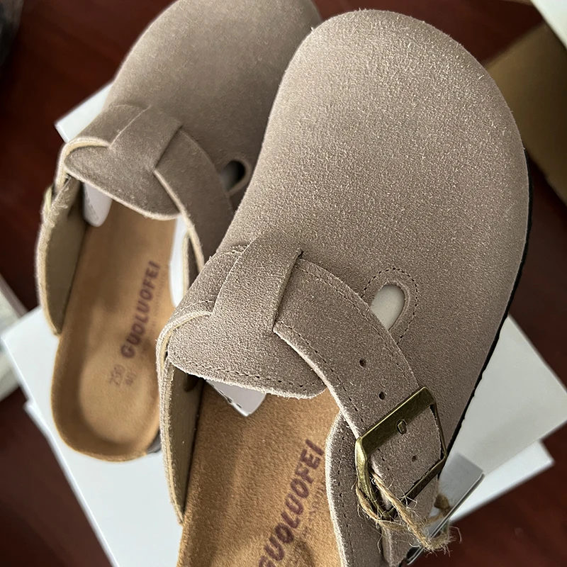 Split Leather Clogs Sandals For Men Women Garden Clog Slides