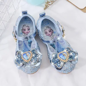 Kids Shoes Girls Sequin Bow Cute Princess Leather Shoes Casual Footwear Children's Dance Party Weddi in Pakistan