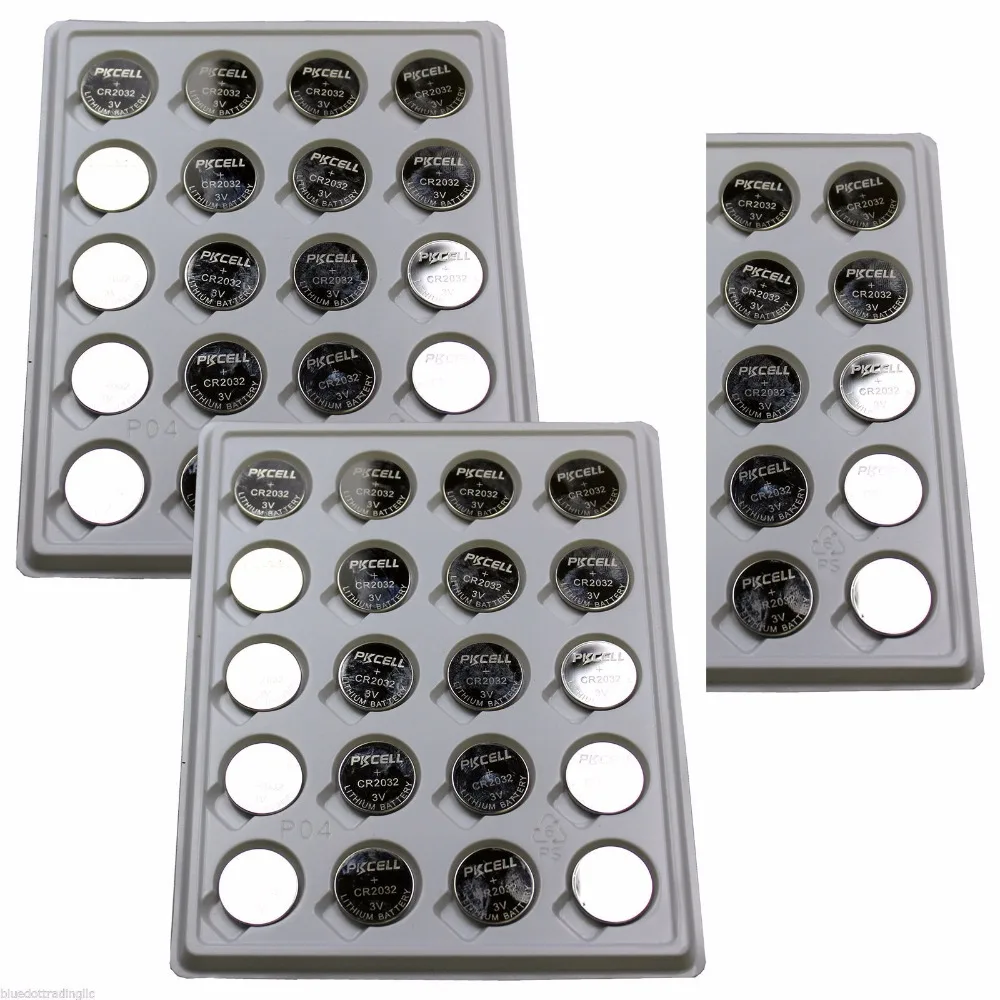 

80Pcs PKCELL 3V Battery CR2032 Lithium Button Battery BR2032 DL2032 5004LC ECR2032 KCR2032 EE6227 Button Coin Cell for Watch