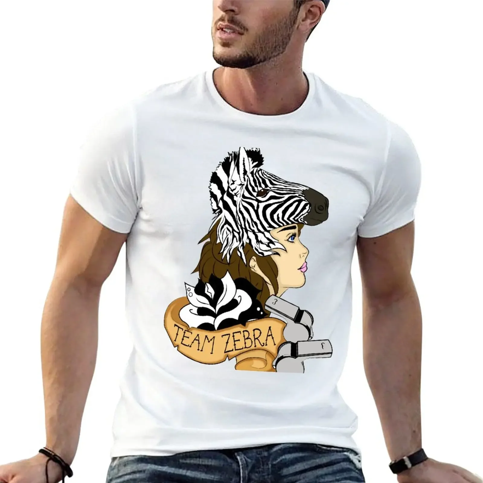 Футболка мужская с принтом зебры