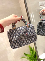 new fashion elegant hand held square bag womens fur handbag rhinestone diamond chain bag lady purse shoulder messenger bag