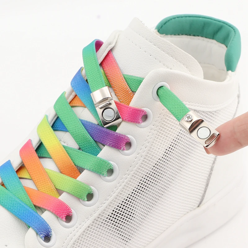 

Разноцветные цветочные магнитные шнурки без завязок AF1/AJ, эластичные шнурки для детей и взрослых, толщиной 8 мм, спортивные шнурки без завязывания