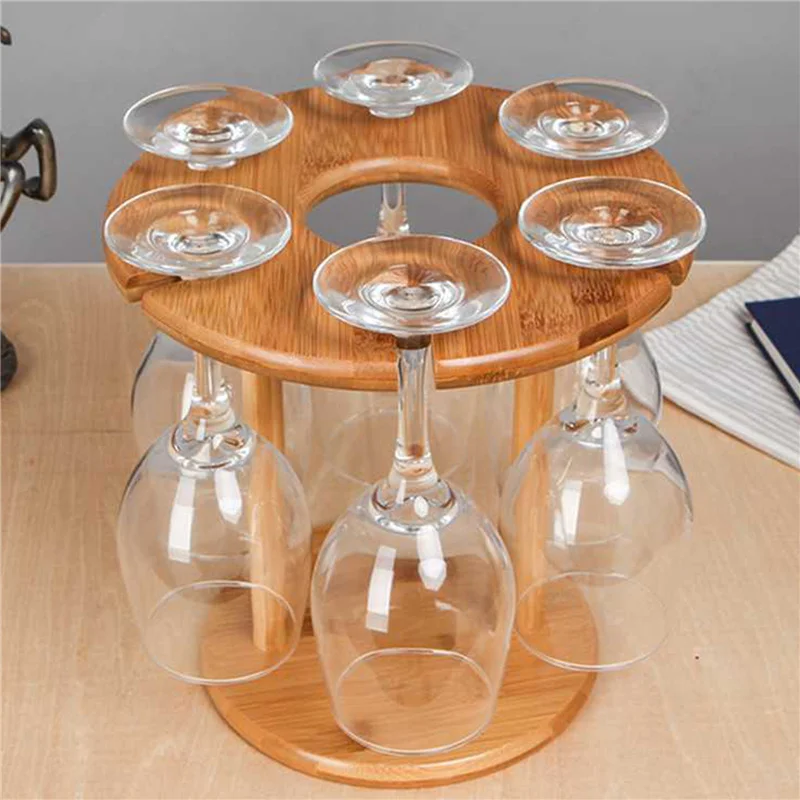 

Creative wine rack upside down wine glass rack household wine rack wine bottle rack wine cabinet wine rack bamboo wood holders