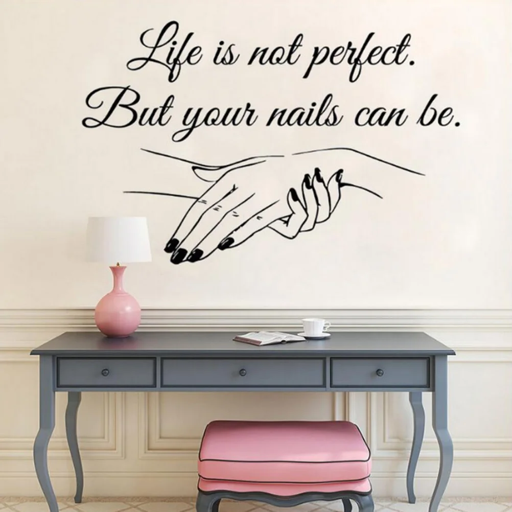 

Жизнь не идеальна, но ваши ногти могут быть виниловыми наклейками на стену, креативные наклейки на стену, съемная художественная бумага для ...