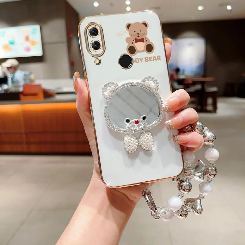 Чехол-браслет с жемчужным ремешком и бантом для Huawei Nova 3 3i 4 5 5i 6 6i 7 8 8i 9 9z 10 11 12 SE Pro