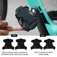 1pcs spdkeo bicycle pedals anti skid bike clipless pedals platform adapter self locking plate convert for shimano accessor j2q8
