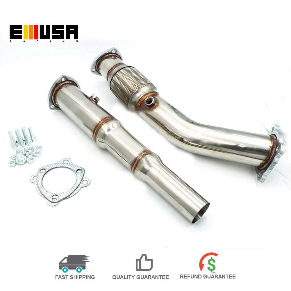 

Emusa 3 Inch (76MM) Stainless Steel Downpipe Fit for 1999 2000 2001 2002 2003 2004 2005 VW Golf GTI Jetta Beetle 1.8T MK4