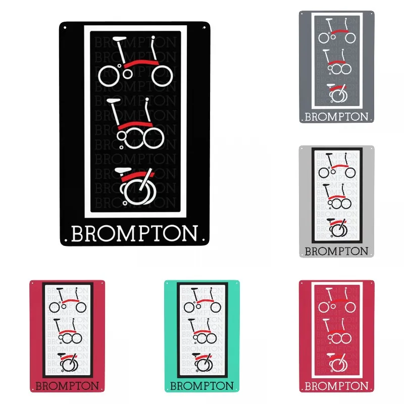 Металлическая вывеска Бромптон в стиле ретро складной велосипед оловянные