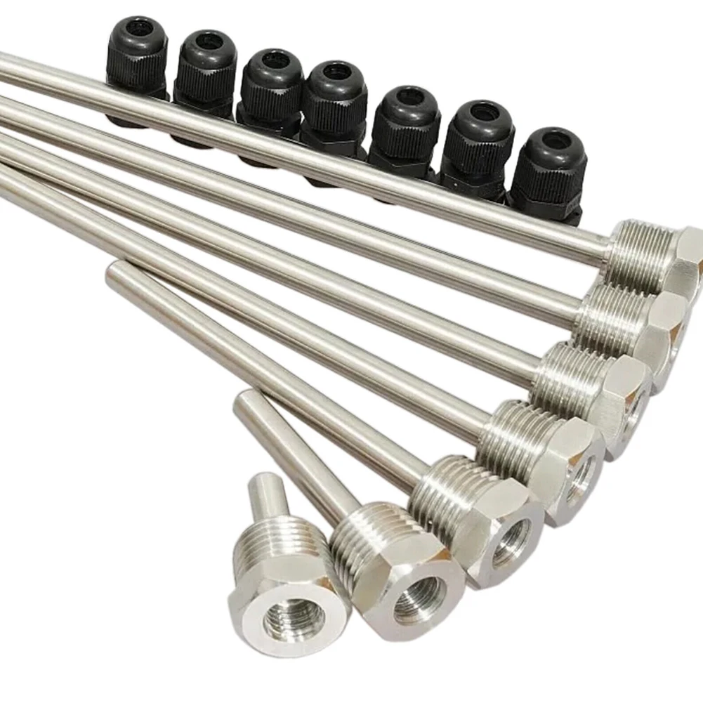 

30-200mm Solar Energy Thermowell 1/2" NPT Threads Male Pipe For Temperature Sensors Fit Dia 6mm Tube Smart Temperature Control