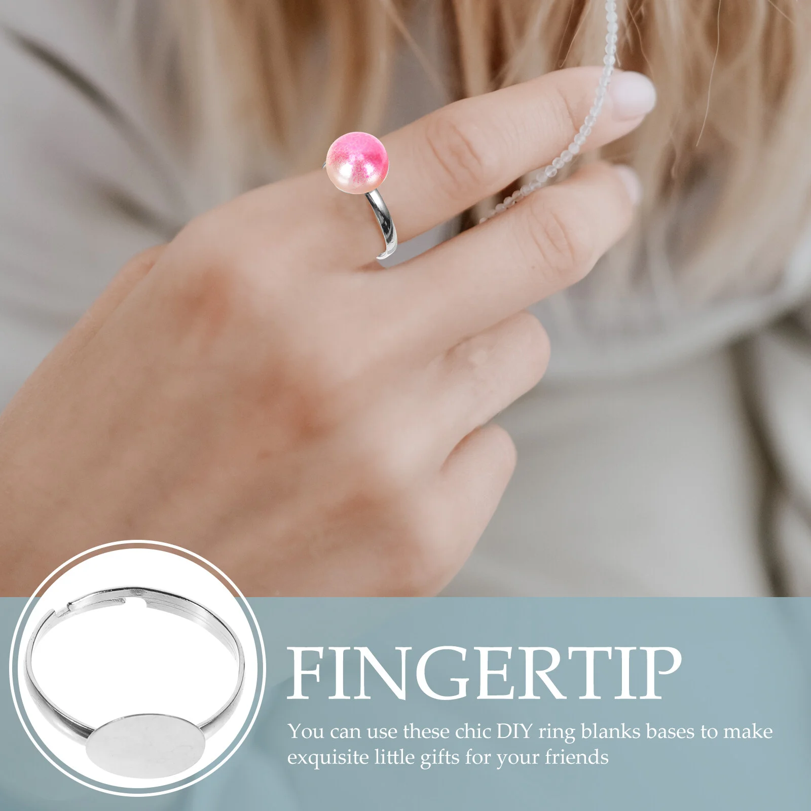 Empty Ring DIY Holder Finger Rings Adjustable Crafts Blank Blanks Jewelry Making