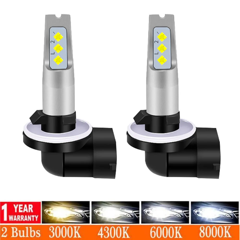 

2Pcs H4 H7 H27 881 880 Mini Car Headlight Bulbs LED Lamp With 2525 Chip 20000LM Auto Fog Lights 6000K 3000K 4300K