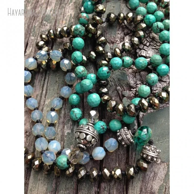 5 шт. длинные многослойные кристаллы в стиле бохо бирюзовый пирит ремесленные